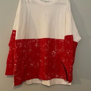 NWT Crown & Ivy Red and White Sweatshirt